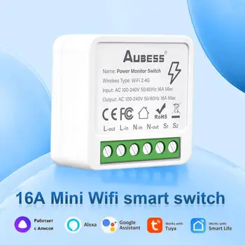 16A Wifi Smart Switch Модуль Умных Домашних Выключателей Света 2-Полосное Управление Работа С Tuya Smart Life Alexa Google Home Yandex Alice