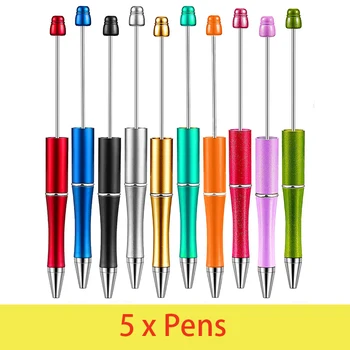 5шт Пластиковая ручка с бисером 