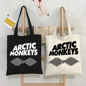 Arctic Monkeys Звуковая Волна Рок-Группы Хозяйственная Сумка Холст Шоппер Мода Большая Вместительная Сумка Через Плечо Сумка-Тоут Пляжная Сумка