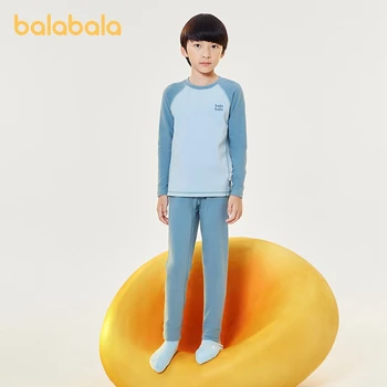 Balabala/ костюм с длинными рукавами для маленьких мальчиков, осенне-зимний утепленный антибактериальный костюм для термобелья с подогревом