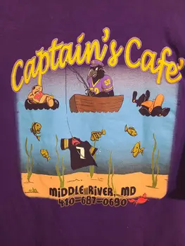 Captains Cafe Middle River MD Xl Мужская Фиолетовая Футболка С Графическим Логотипом Baltimore