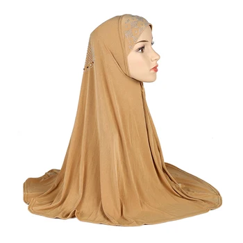 H108 Взрослые среднего размера 70 * 70 см, хиджаб для молитвы, мусульманский шарф-хиджаб, исламская шапка-платок armia, повязка на голову