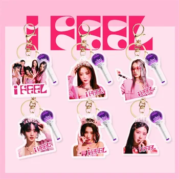 Kpop (G) I-DLE Акриловый Коллективный Брелок-Лайтстик из 2 частей, Альбом для ключей I FEEL YUQI Yeh Shuhua Cho Mi Yeon Minnie, Аксессуары для ключей