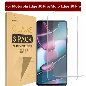 Mr.Shield [Комплект из 3 предметов] Разработан для Motorola Edge 30 Pro / Moto Edge 30 Pro [Закаленное стекло] [Японское стекло твердостью 9H]