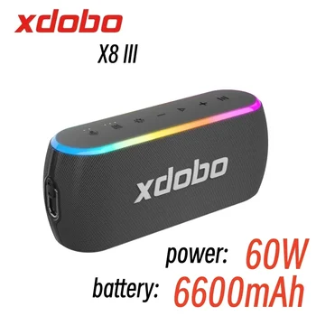 XDOBO 60 Вт Высокомощный X8 III Bluetooth Динамик Портативный IPX7 Наружная Водонепроницаемая 3D Колонка Объемного Звучания Сабвуфер Caixa De Som