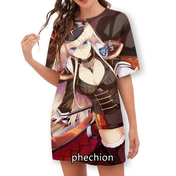 phechion, Новая Модная Женская Футболка с 3D принтом Аниме Azur Lane, Коротким рукавом, Повседневная Футболка, Спортивные Летние топы в стиле Хип-Хоп, X06