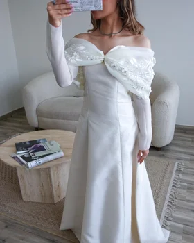 Атласное вечернее платье Эпохи Труба с элегантной вышивкой с открытыми плечами 행사드레스 Выпускное платье Sexy Women 2024