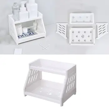 Двухслойный стеллаж для хранения офисного стола В простом стиле, органайзер для косметики в ванной, настольный стеллаж для отделочных принадлежностей