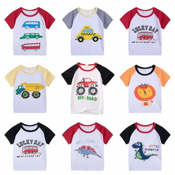 Детская одежда, летняя детская футболка с рисунком рога, топы с короткими рукавами для мальчиков и девочек