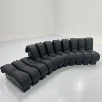 Диван в форме змеи, модуль для гостиной, свободный комбинированный кожаный диван с изогнутой формой
