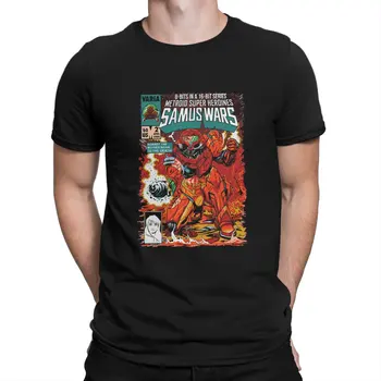 Классическая мужская футболка Samus Wars, игра Metroid Prime, хипстерская футболка, футболки с коротким рукавом и круглым воротником, одежда для вечеринок