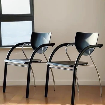 Кресло для гостиной в скандинавском стиле с напольным подлокотником, Роскошное Офисное кресло-туалетный столик, Дизайнерская Антикварная Черная мебель для шезлонгов