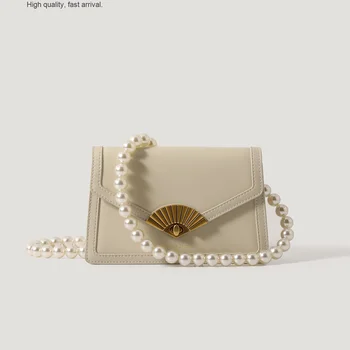 Мини-сумка Ichi-Go Ichi-E Pearl из Воловьей кожи, Женская Высококачественная Нишевая сумка-мессенджер через плечо