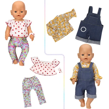 НОВЫЕ игрушки, Кукольная одежда 43-45 см, новорожденная кукла, американская кукла, Модная рубашка в горошек, джинсы, юбки, обувь, подарок для девочек