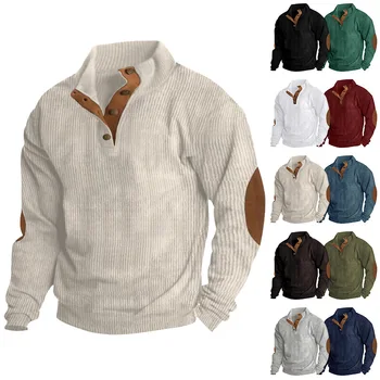 Новый мужской универсальный свитер в весенне-осеннем стиле, пуловер со стоячим воротником, свитер с длинными рукавами, модные повседневные толстовки