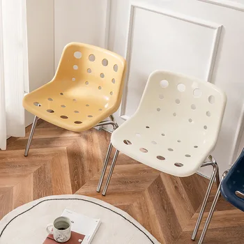 Офисное кресло для отдыха, Средневековый обеденный стул Bauhaus, мебель для гостиной, Скандинавский Трубчатый стул из нержавеющей стали, Сетчатое Красное кресло Ins