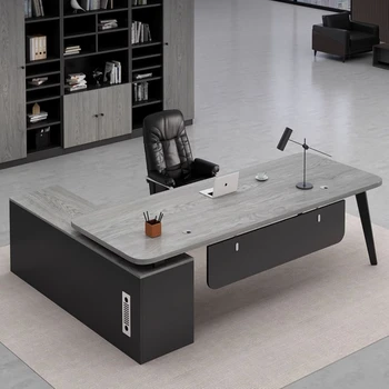 Офисные столы президента для одного человека, обязанности менеджера Современная простота Офисных столов Boss Mesa Escritorio Рабочее оборудование QF50OD