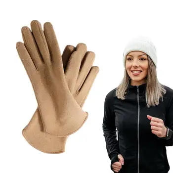 Перчатки с сенсорным экраном, женские противоскользящие зимние перчатки, теплые ветрозащитные водонепроницаемые противоскользящие перчатки с открытым пальцем для катания на лыжах