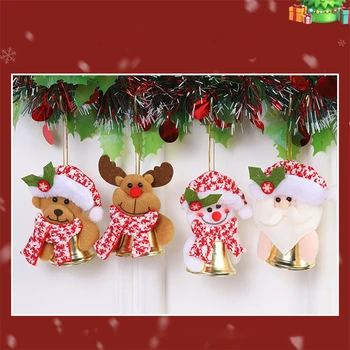 Плюшевые рождественские украшения Jingle Bells, Подвеска с колокольчиками на Рождественской елке, Праздничные принадлежности для Рождественской елки, Мемориал на окне