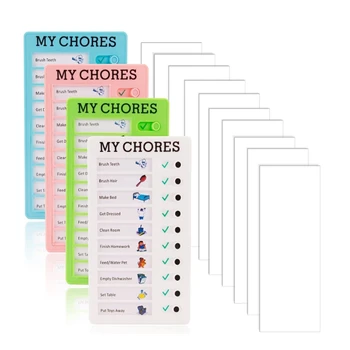 Портативная пластиковая доска для заметок из 4 частей с 10 съемными картон-картами, подходящая для детского дома