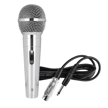 Портативный профессиональный проводной металлический динамический микрофон с четким голосом для исполнения вокальной музыки