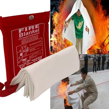 Противопожарное одеяло из стекловолокна Огнестойкое Одеяло Аварийный Защитный чехол для выживания в чрезвычайных ситуациях