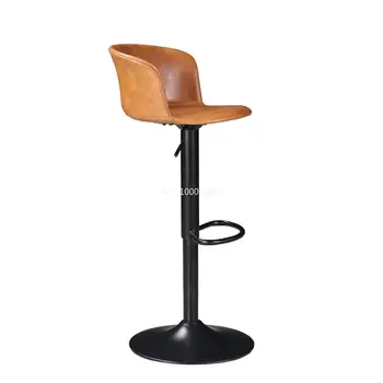 Современный минималистичный вращающийся высокий табурет со спинкой для дома, барный стул с кассовым аппаратом, легкий роскошный барный стул