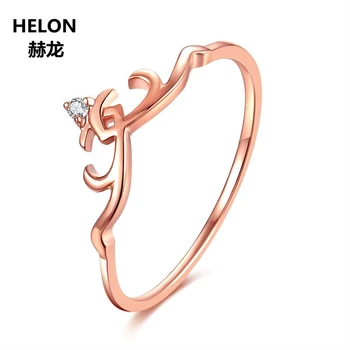 Твердое Розовое золото 14k VS/H с натуральными бриллиантами полной огранки, женское кольцо для помолвки, обручальное кольцо, изысканные ювелирные изделия