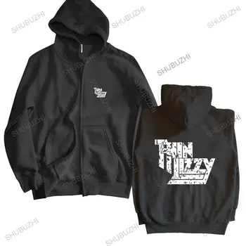 модный бренд зимние толстовки Camiseta Thin Lizzy мужской пуловер Хард-рок-группы с капюшоном на молнии, теплая куртка